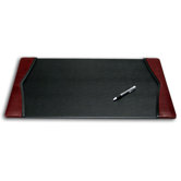 7000 Series Contemporary Style Leather 25.5 x 17.25 Side-Rail Desk Pad in Burgundy