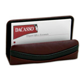 7000 Series Contemporary Leather Business Card Holder in Burgundy