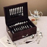 Francis First Dark Mahogany Silverware Chest with Brown Lining