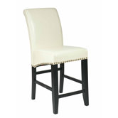 Bonded Leather 24" Parsons Barstool with Nail Head Accents