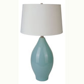 Ceramic Curved Table Lamp in Sky Blue