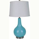Ceramic Gourd-Shaped Table Lamp in Blue
