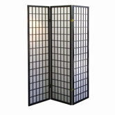 3 Panel Room Divider in Black