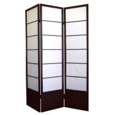 Shogun 3 Panel Room Divider in Espresso