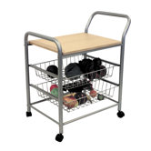 Serving Cart with Wood Top