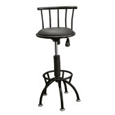 Swivel Barstool with Adjustable Height in Black