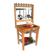 Cucina Americana Premo Prep Table with Butcher Block Top