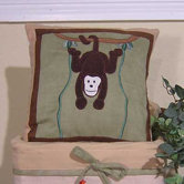 On Safari Monkey Pillow
