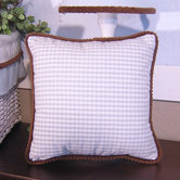 Blue Chocolate Pillow in Blue Gingham