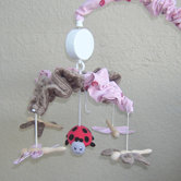 Pink Ladybugs and Dragonflies Musical Mobile