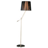 Tuxedo Swing Arm Floor Lamp in Satin Nickel