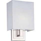 Edinburgh I  Wall Sconce with White Glass in Satin Nickel