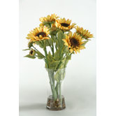 Sunflowers in Glass Vase