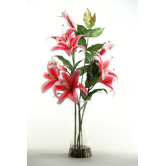 Casa Lilies in Glass Vase