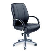Mercado Mid-Back Leather Office Chair with Arms