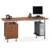Desk Workstation, Box/File, 63"x28-3/4"x29", Medium Cherry