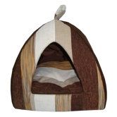 Striped Tent Pet Bed in Brown