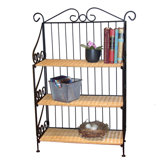3 Tier Bookcase in Wicker and Metal