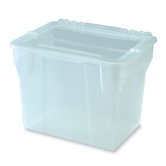 Split Lid File Box, 14-13/16"x10-3/4"x11-3/8", Clear