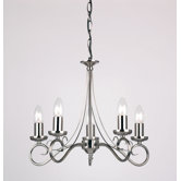 Five Light Chandelier in Antique Silver