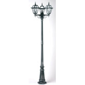Triple Lamp Post in Black/Silver