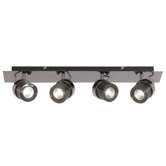 Four Light Modern Bar Spotlight in Black Chrome