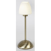 Pair of Touch Table Lamp in Antique Brass with Opal Glass