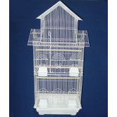 Pagoda Top Small Bird Cage in White