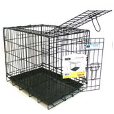 Double Door Heavy Duty Dog Crate in Black