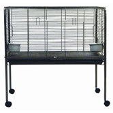 Small Animal Cage on Stand in Antique Silver