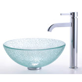 Broken Glass 14" Vessel Sink and Ramus Faucet