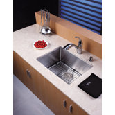 23" Undermount Single Bowl Kitchen Sink with 14.4" Faucet in Chrome and Soap Dispenser