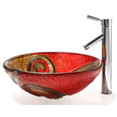 Copper Snake Glass Vessel Sink and Sheven Faucet