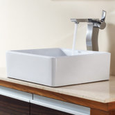 Combos Square Ceramic Sink and Single Hole Faucet with Single Hande