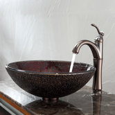 Callisto Glass Vessel Sink and Riviera Faucet