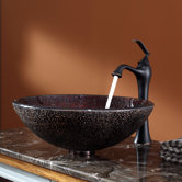 Callisto Glass Vessel Sink and Ventus Faucet