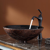Lava Glass Vessel Sink and Ventus Faucet