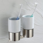 Aura Wall-mounted Double Ceramic Tumbler Holder