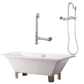 Tella 67" Contemporary Tub with Wall Mount Faucet and Cross Handles in Polished Chrome