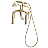 Traditional Deck Mount Tub Faucet with Porcelain Lever Handles