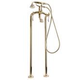 Traditional Floor Mount Tub Faucet with Porcelain Lever Handles