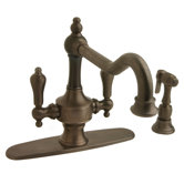 Isonzo Two Handle Centerset Kitchen Faucet with Side Spray