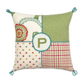 Portia Collage Polyester Decorative Pillow with Monogram