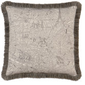Daphne Polyester Trompe Decorative Pillow with Brush Fringe