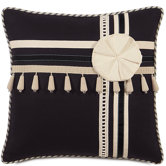 Evelyn Polyester Fullerton Ink Decorative Pillow with Trims