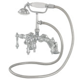 400 Series Double Handle Deck Mount Clawfoot Tub Faucet Trim with Mounting Risers