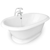 Heritage AcraStone Double Ended Champagne Massage Bath Tub Faucet Package 1 in White