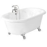 Melinda AcraStone Double Ended Champagne Massage Bath Tub Faucet Package 1 in White