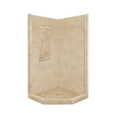 Basic Neo Angle Shower Base and Shower Wall