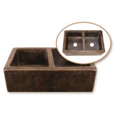 Hammerwerks Kuchen Farmhouse Double Bowl Sink in Copper